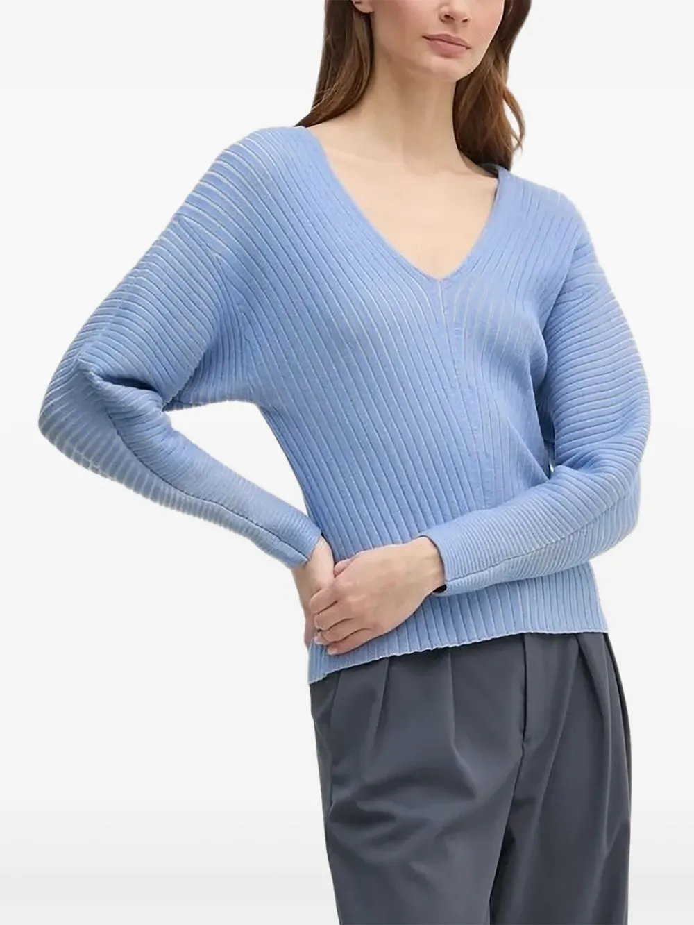 DKNY V-neck ribbed jumper | Blue | Image 1