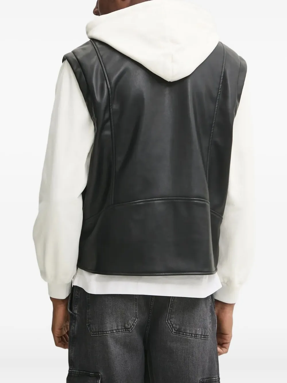 Karl Lagerfeld Jeans Mouwloos bikerjack Zwart