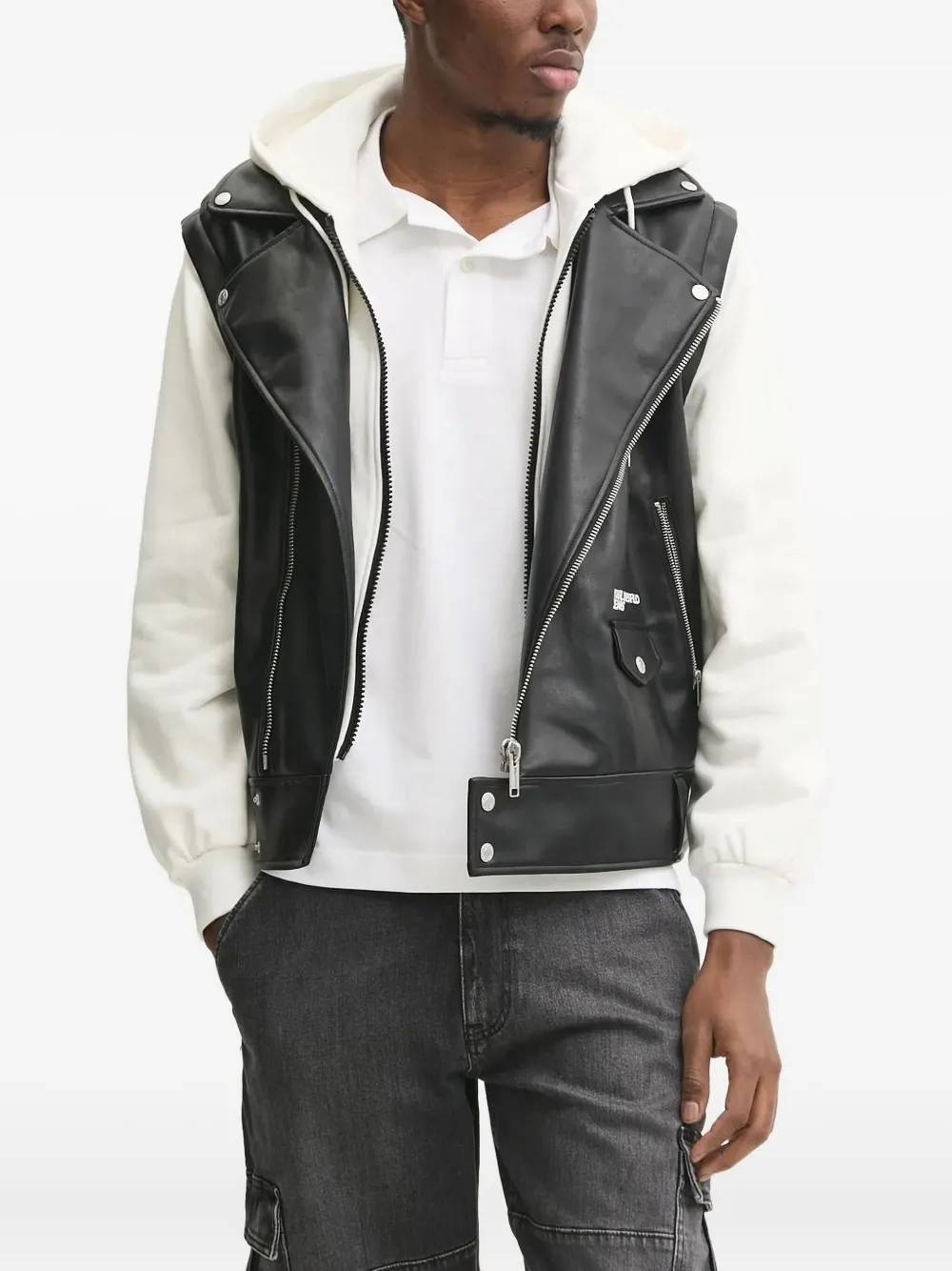 Karl Lagerfeld Jeans Mouwloos bikerjack Zwart