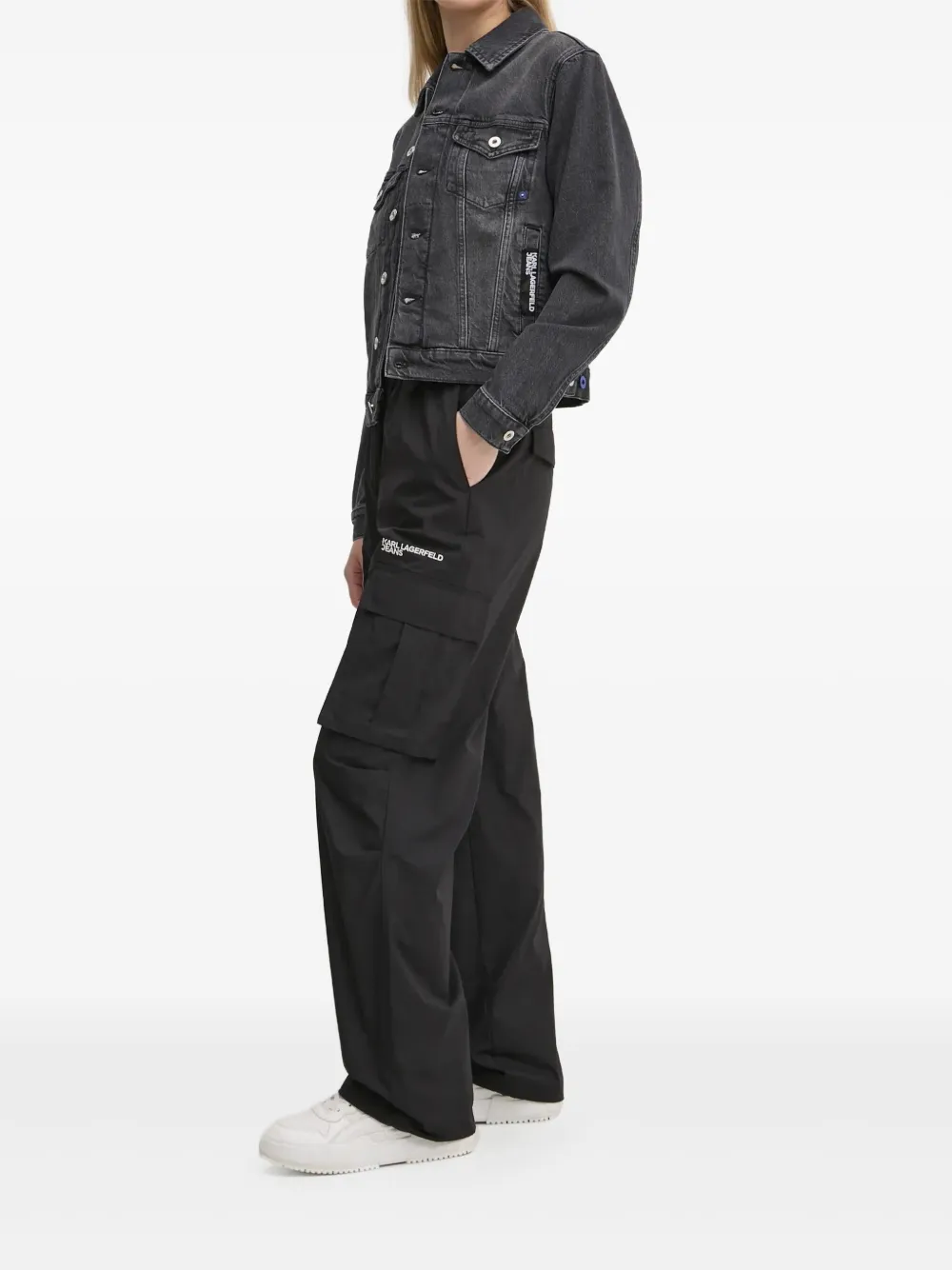 Karl Lagerfeld Jeans Trainingsbroek met geborduurd logo - Zwart