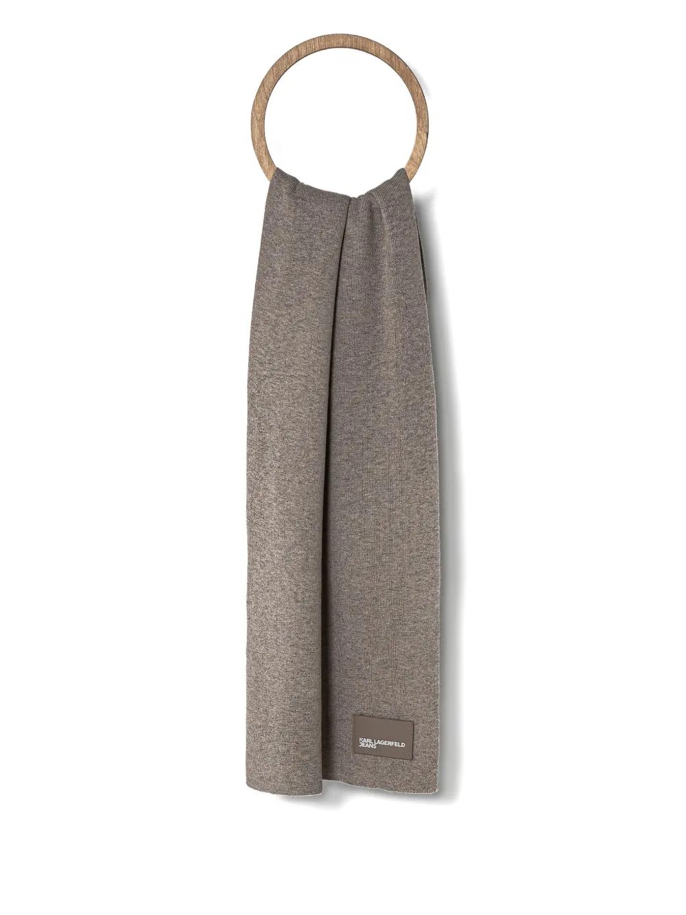 Karl Lagerfeld Jeans logo-plaque knitted scarf | Women | Image 2