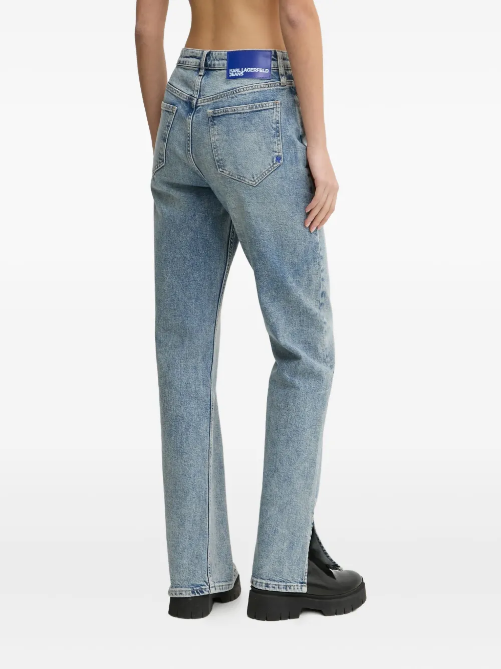 Karl Lagerfeld Jeans Split-hem Jeans In Blue