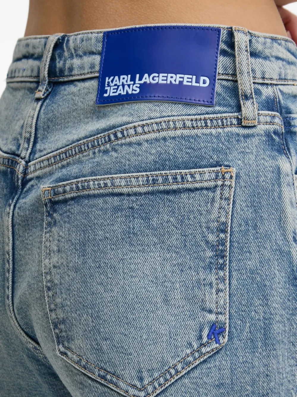 Karl Lagerfeld Jeans Split-hem Jeans In Blue