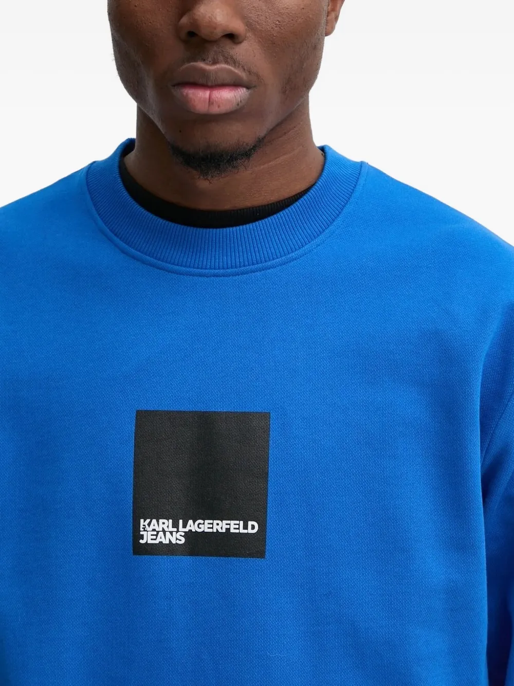 Karl Lagerfeld Jeans Sweater met logoplakkaat Blauw