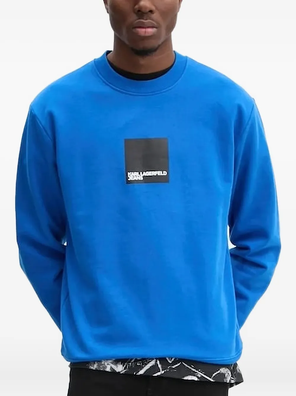 Karl Lagerfeld Jeans Sweater met logoplakkaat Blauw