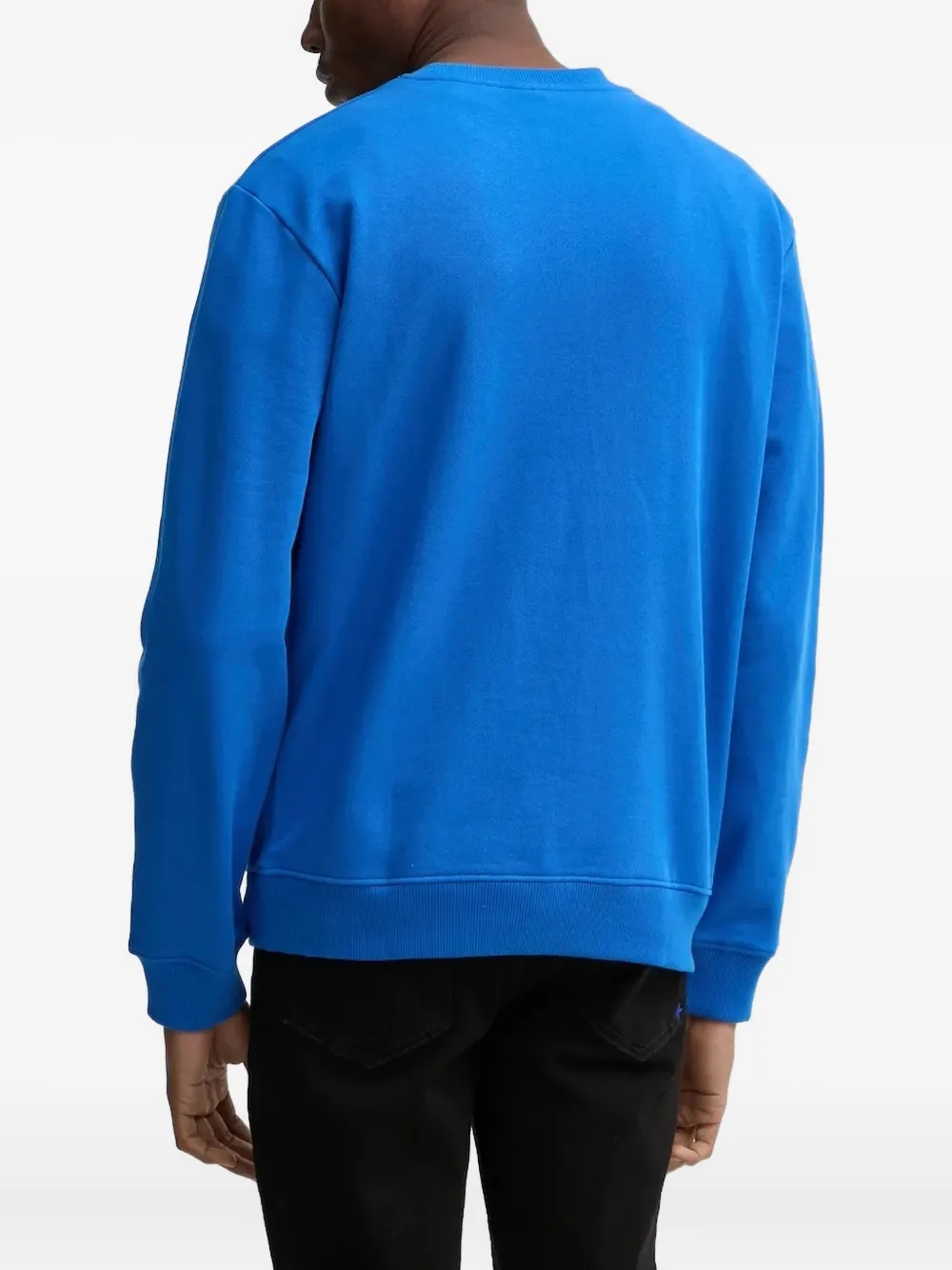 Karl Lagerfeld Jeans logo-plaque crew-neck sweatshirt - Blauw