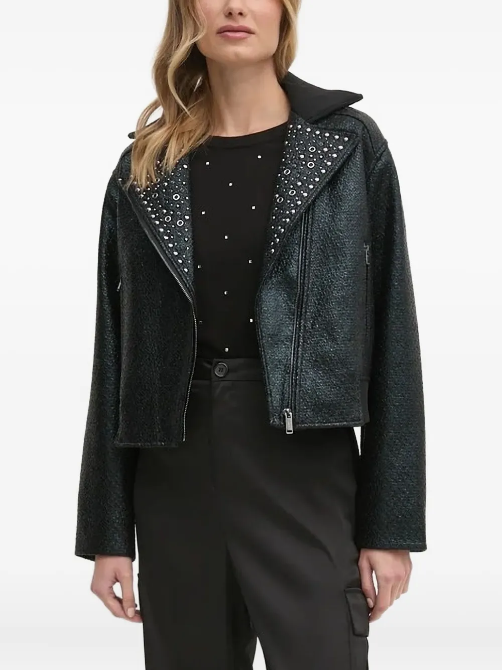 DKNY Bikerjack verfraaid met studs Zwart