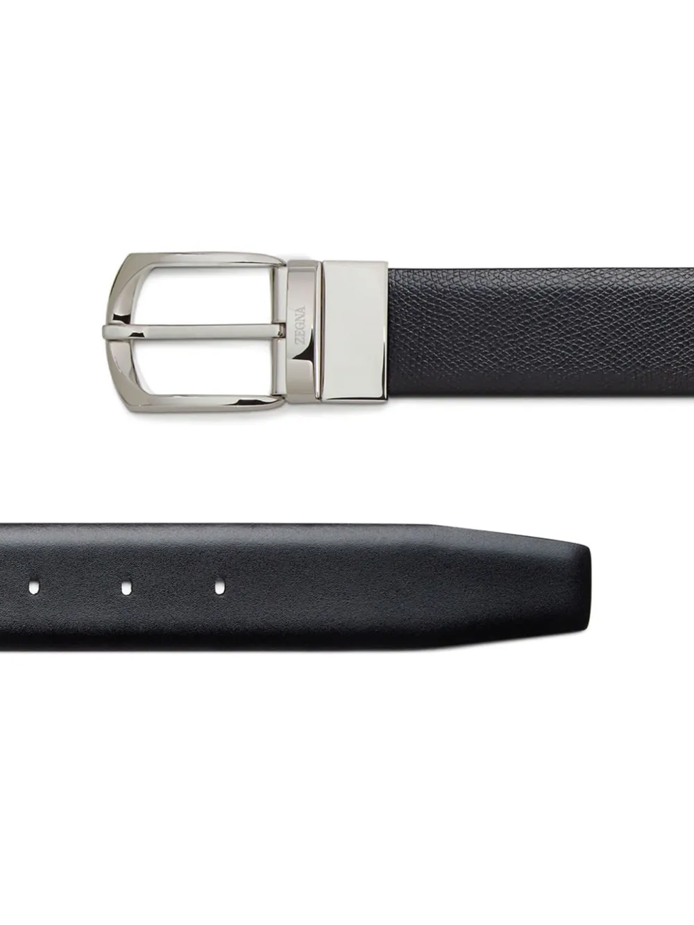 Zegna leather belt - Zwart