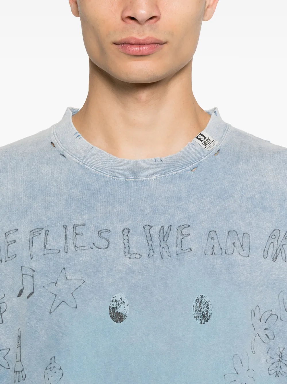 Maison MIHARA YASUHIRO T-shirt met grafische print Blauw