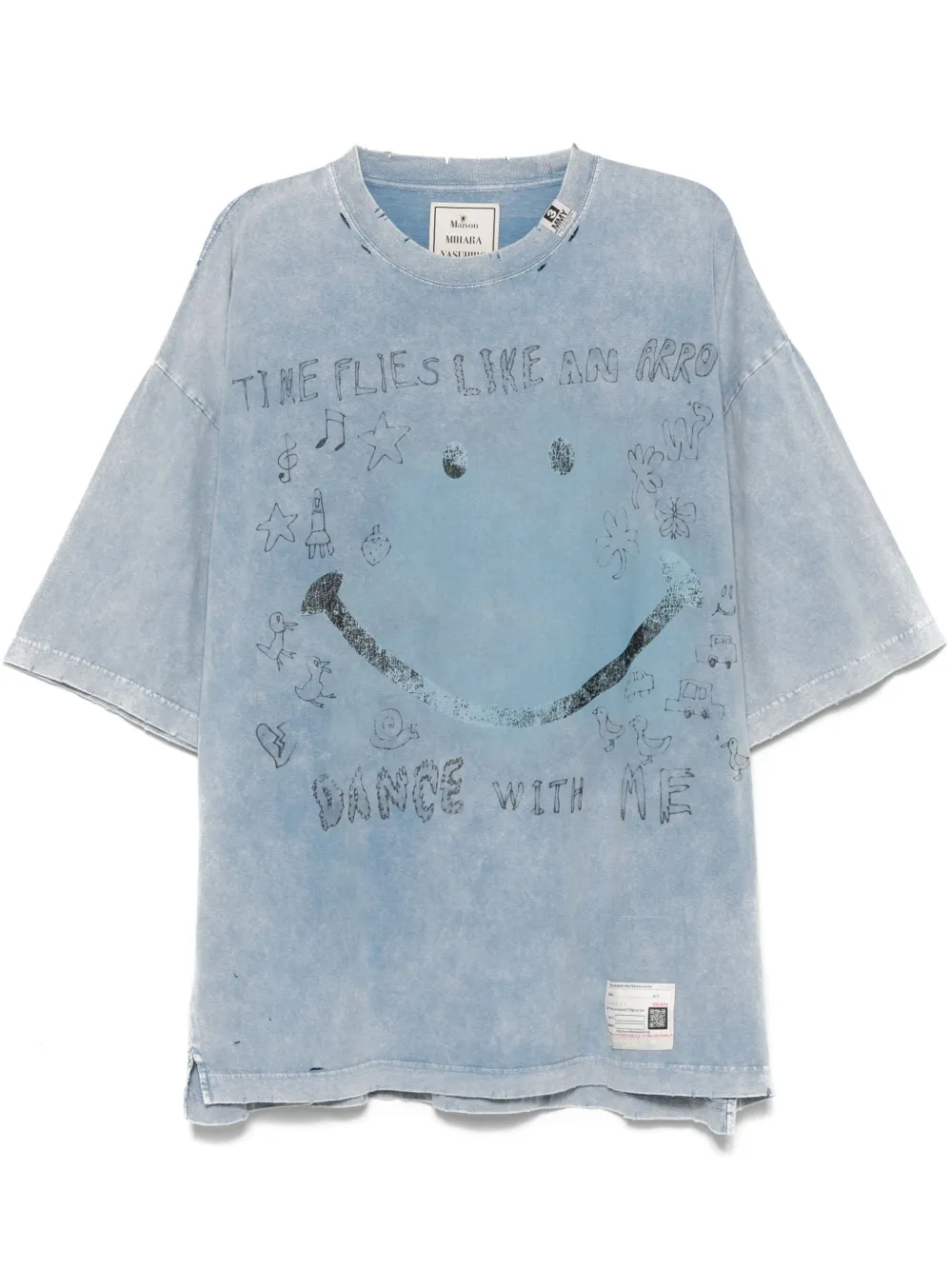 graphic-print distressed T-shirt