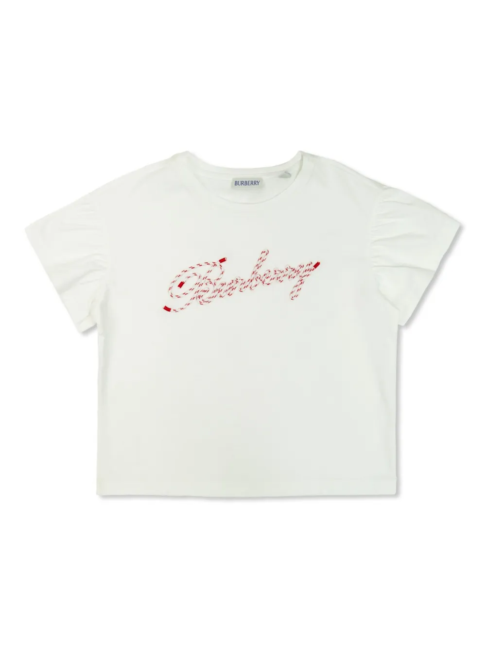 Burberry Kids T-shirt met geborduurd logo Wit