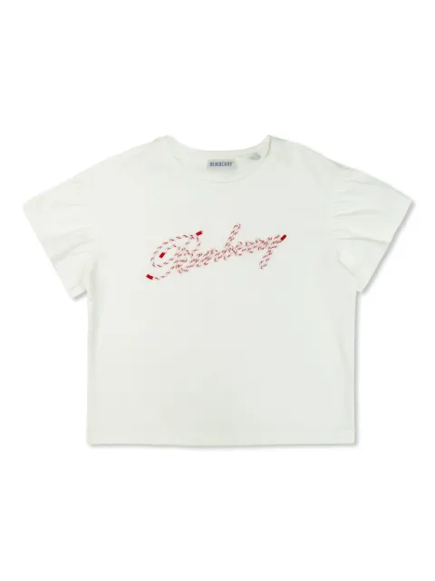 Burberry Kids Camiseta com logo bordado