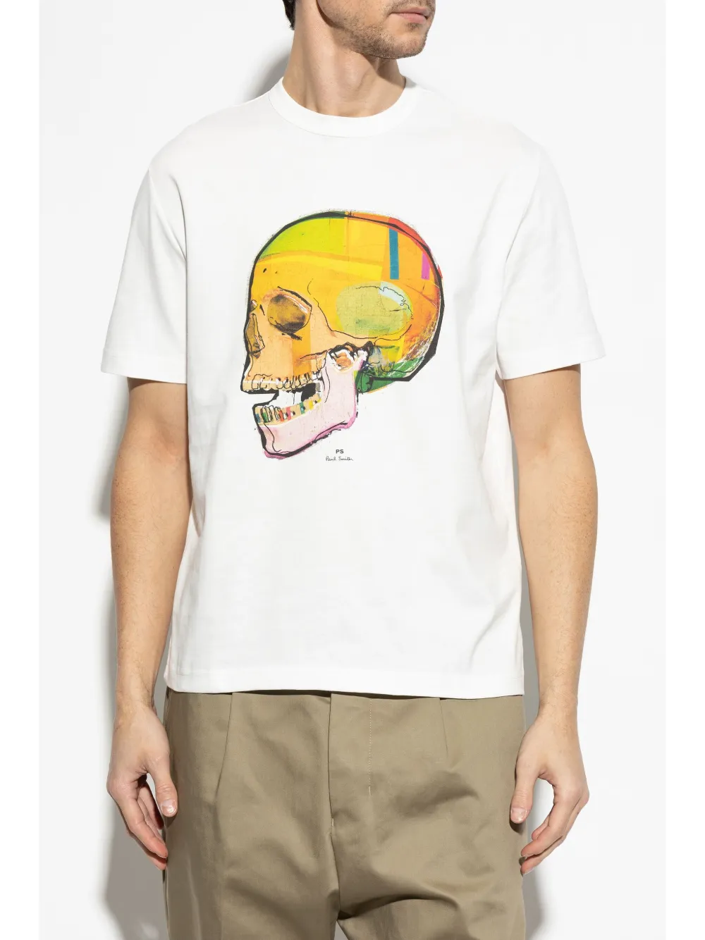 PS Paul Smith T-shirt met doodskopprint Wit