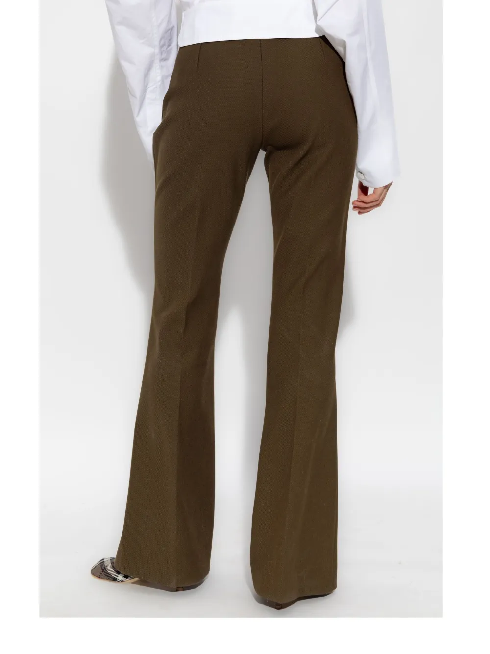 Burberry Broek van wolblend Groen