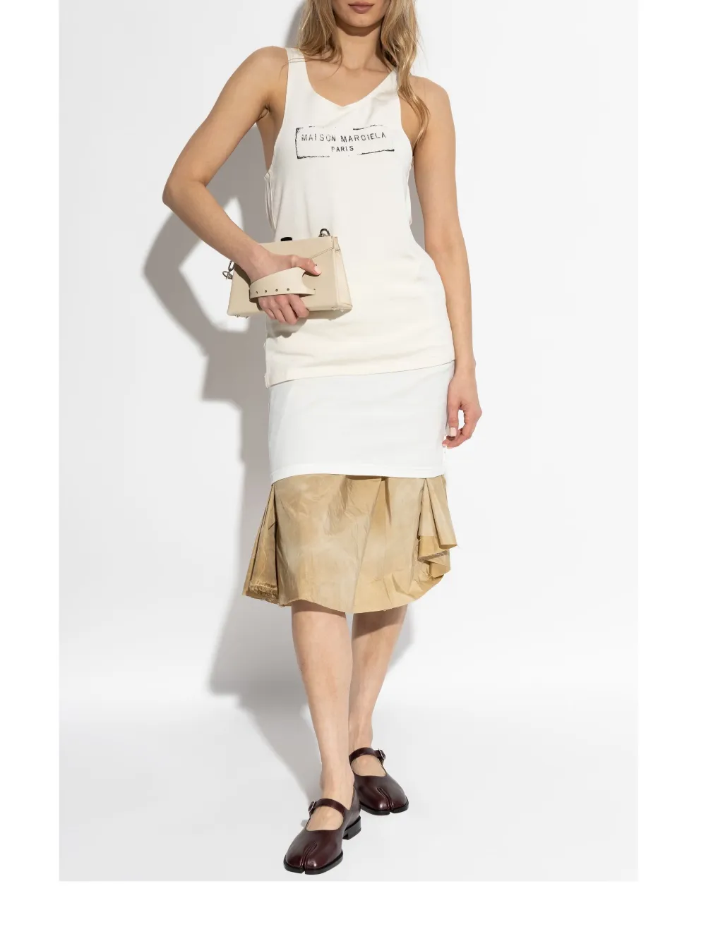 Maison Margiela layered knee-length skirt - Wit