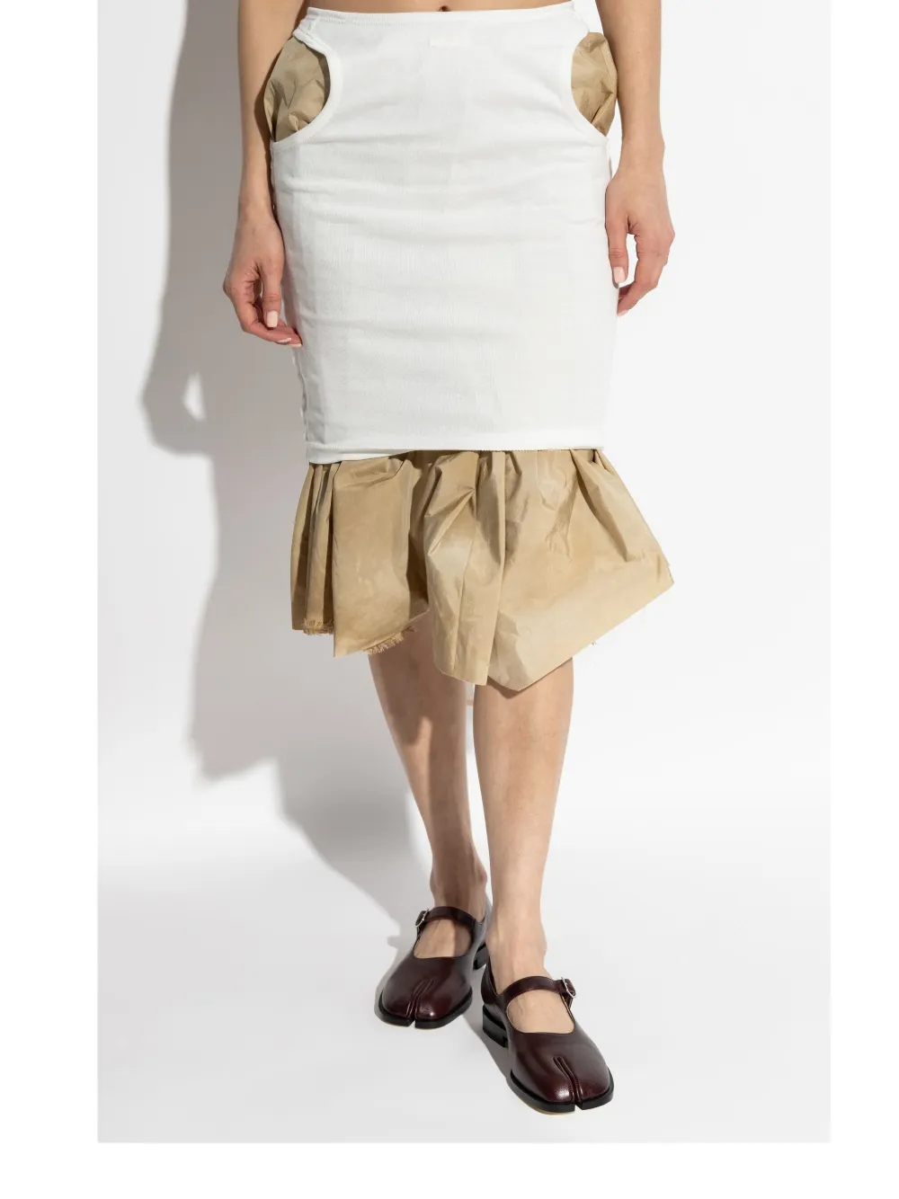 Maison Margiela Gelaagde knielange rok Wit