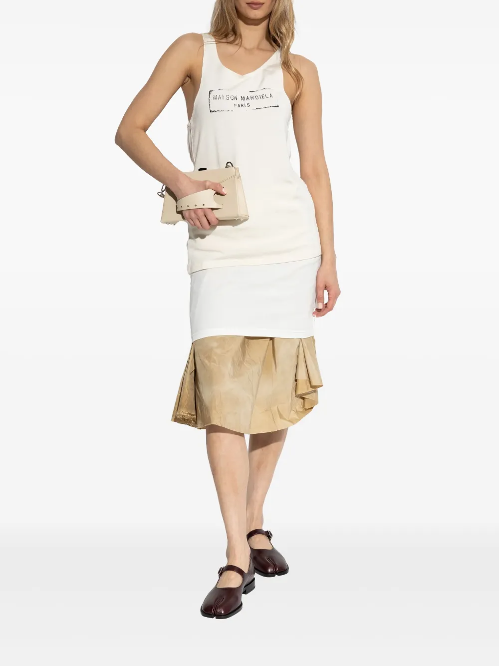 maisonmargiela Maison Margiela Gelaagde knielange rok - Wit