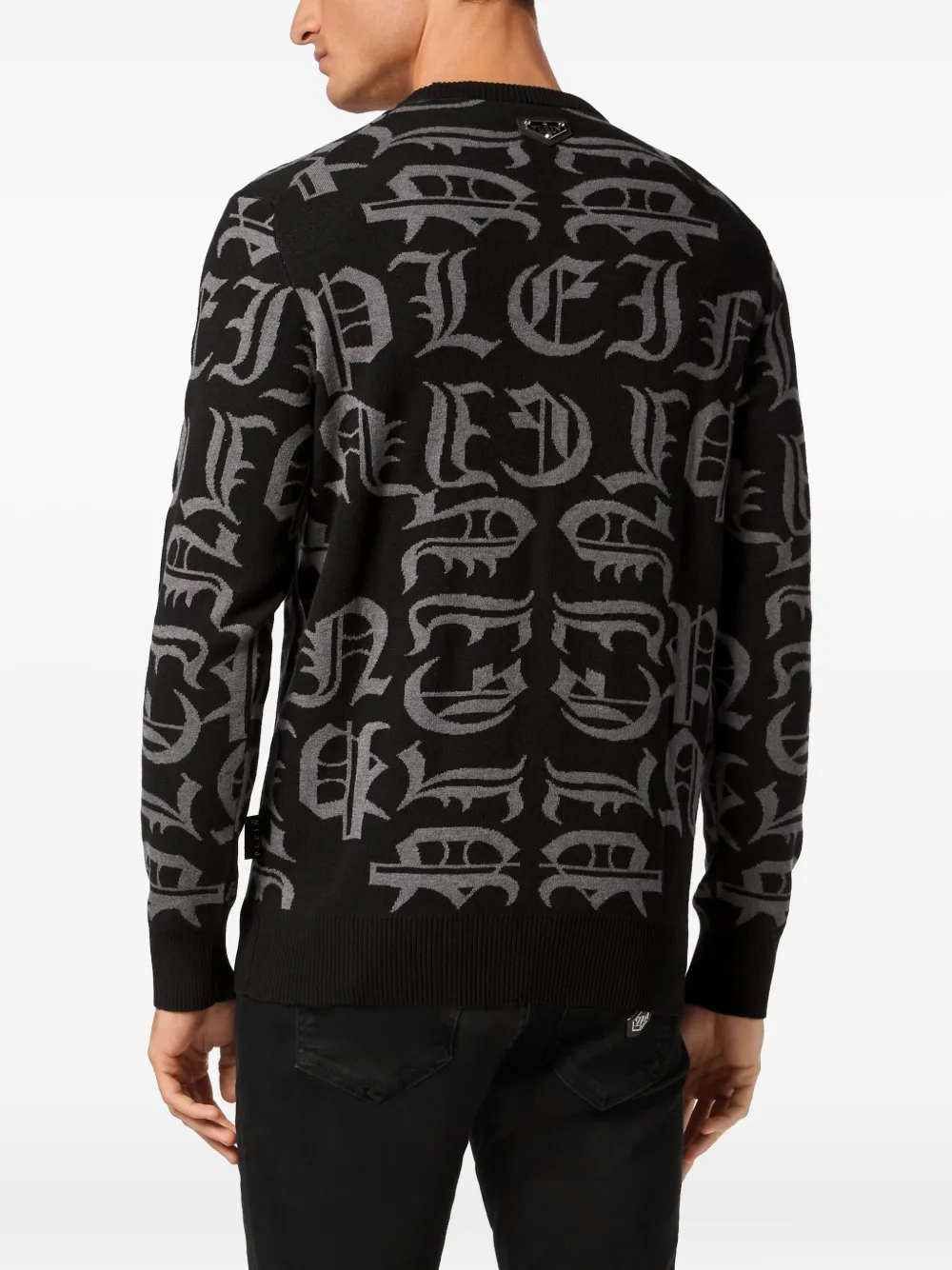 Philipp Plein Trui met logo-intarsia Zwart