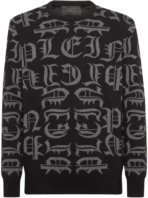 Philipp Plein logo-intarsia sweater