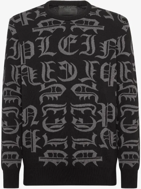 Philipp Plein logo-intarsia sweater