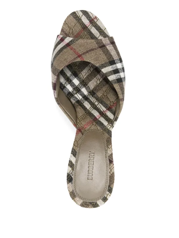 【送料&関税込】Burberry Mews Sandals Burberry 65mm Mews Sandals | Green | FARFETCH CA
