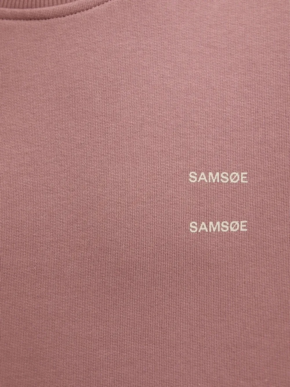 Samsoe & Samsoe Logo-print Crew-neck Sweatshirt In Pink