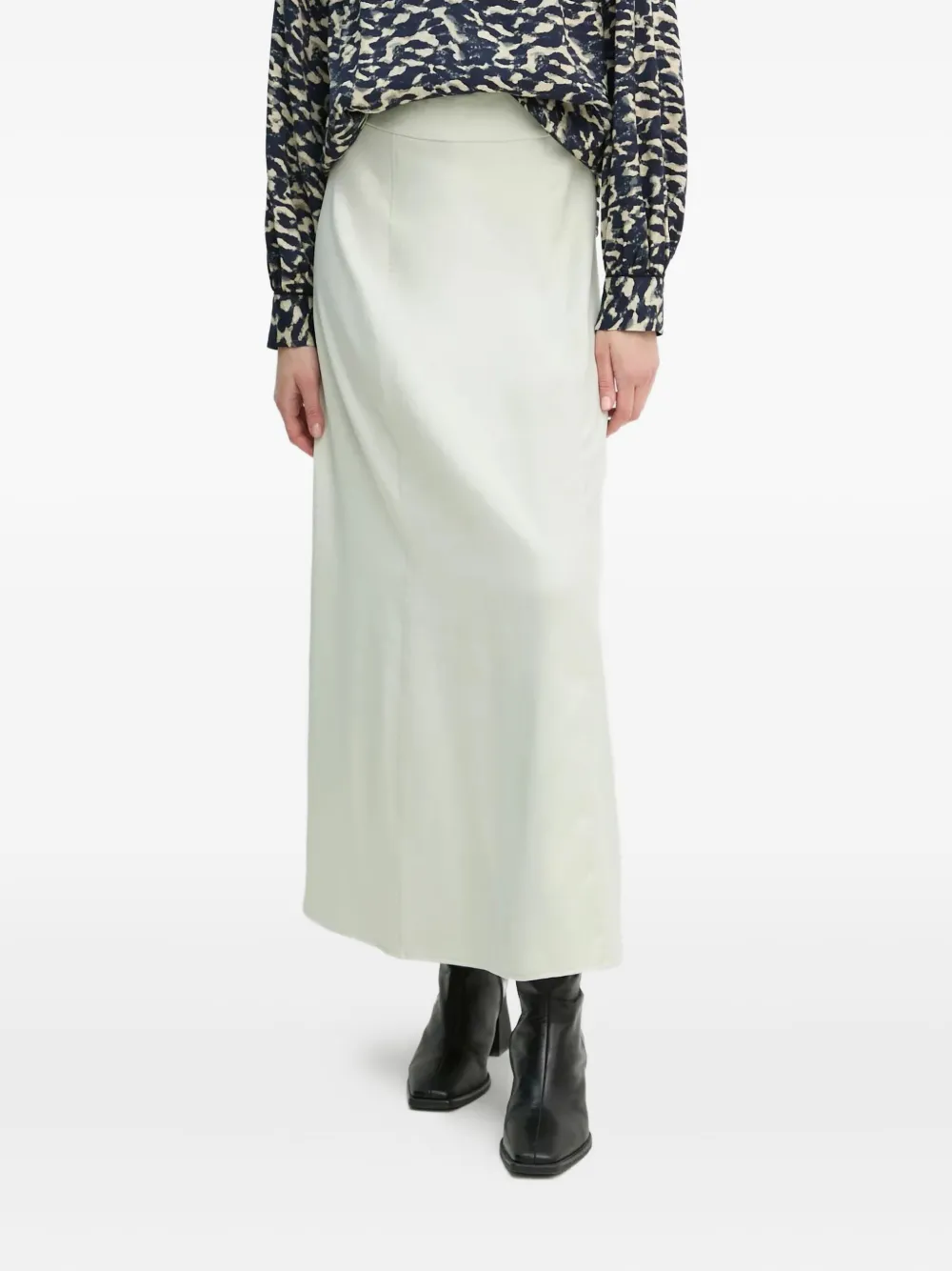 Aeron Elastic-waist Midi Skirt In White
