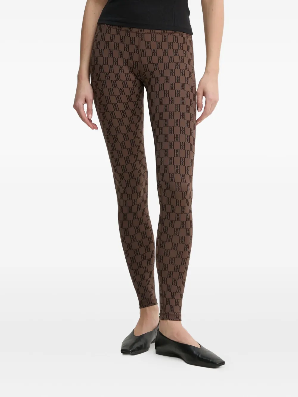 By Malene Birger Polene monogram-pattern leggings | Brown | Image 1