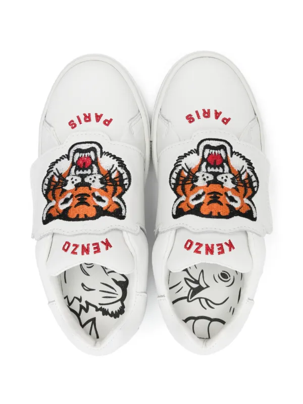 KENZOです。 Kenzo Kids Tiger-Head-motif Sneakers | White | FARFETCH
