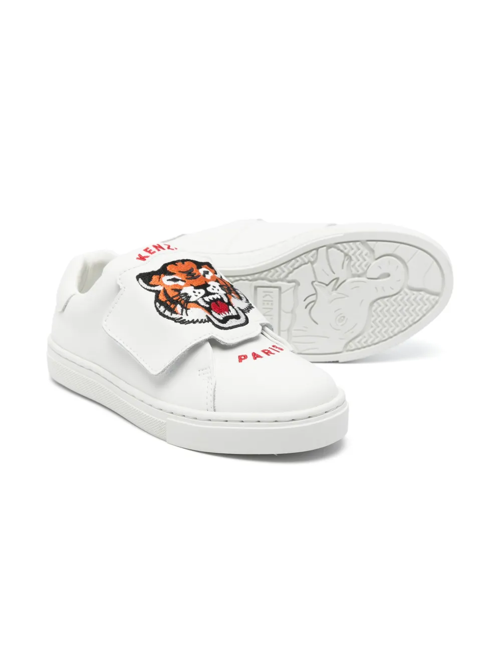 Kenzo Kids Tiger-Head-motif sneakers White