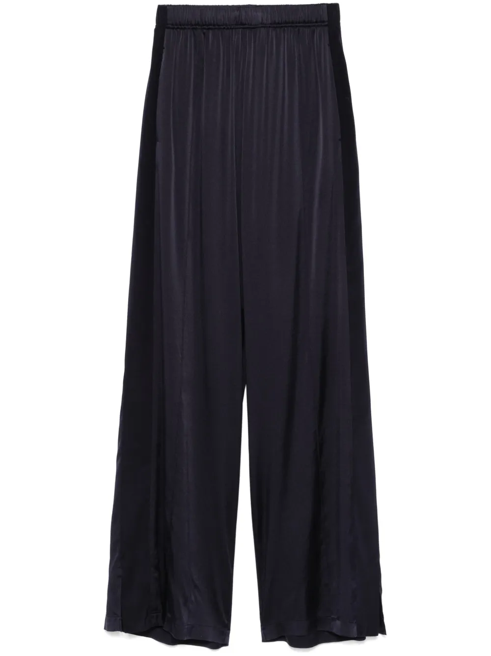 Shop Forte Forte Satin Trousers In Blue