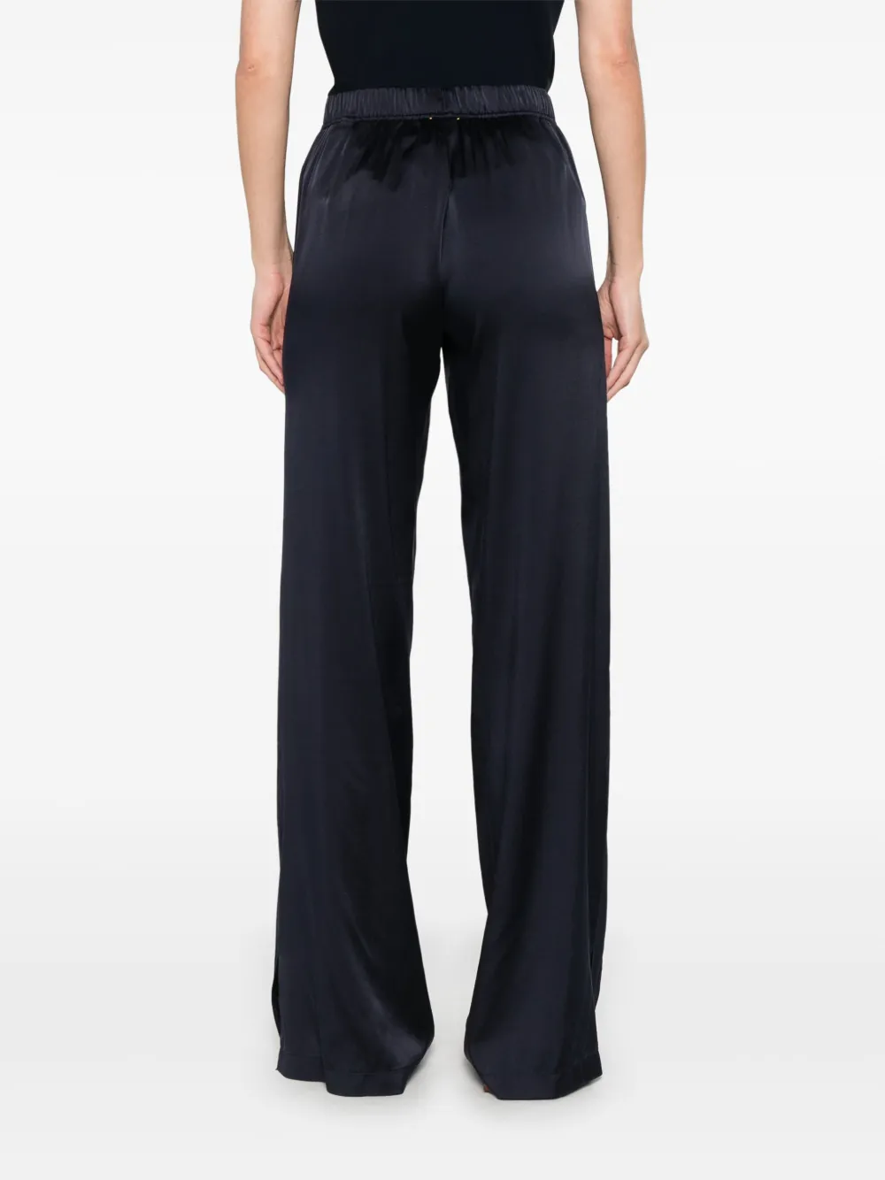 Shop Forte Forte Satin Trousers In Blue