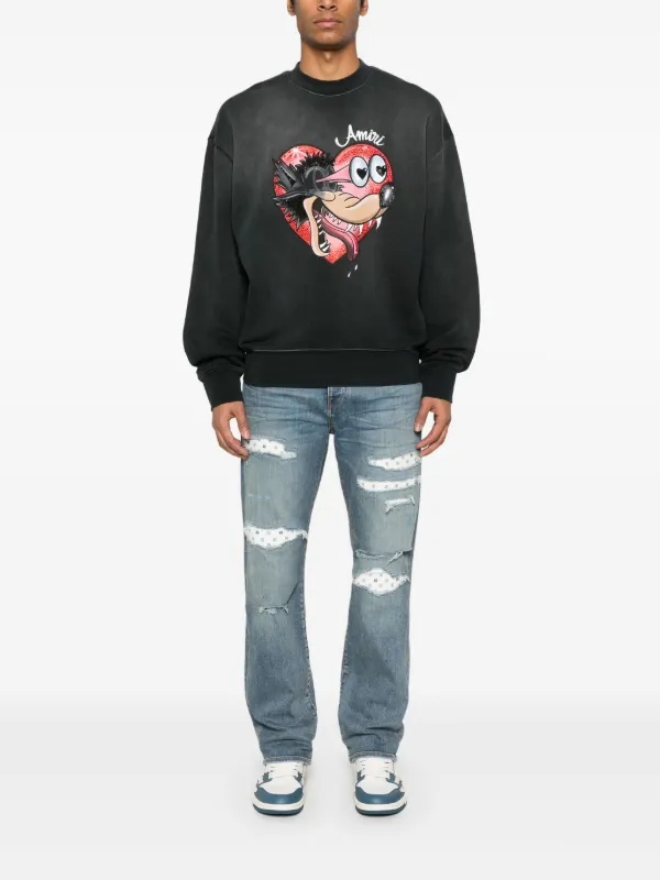 AMIRI アミリ コットンスウェットシャツ HOPELESS ROMANTIC AMIRI Hopeless Romantic Sweatshirt | Black | FARFETCH
