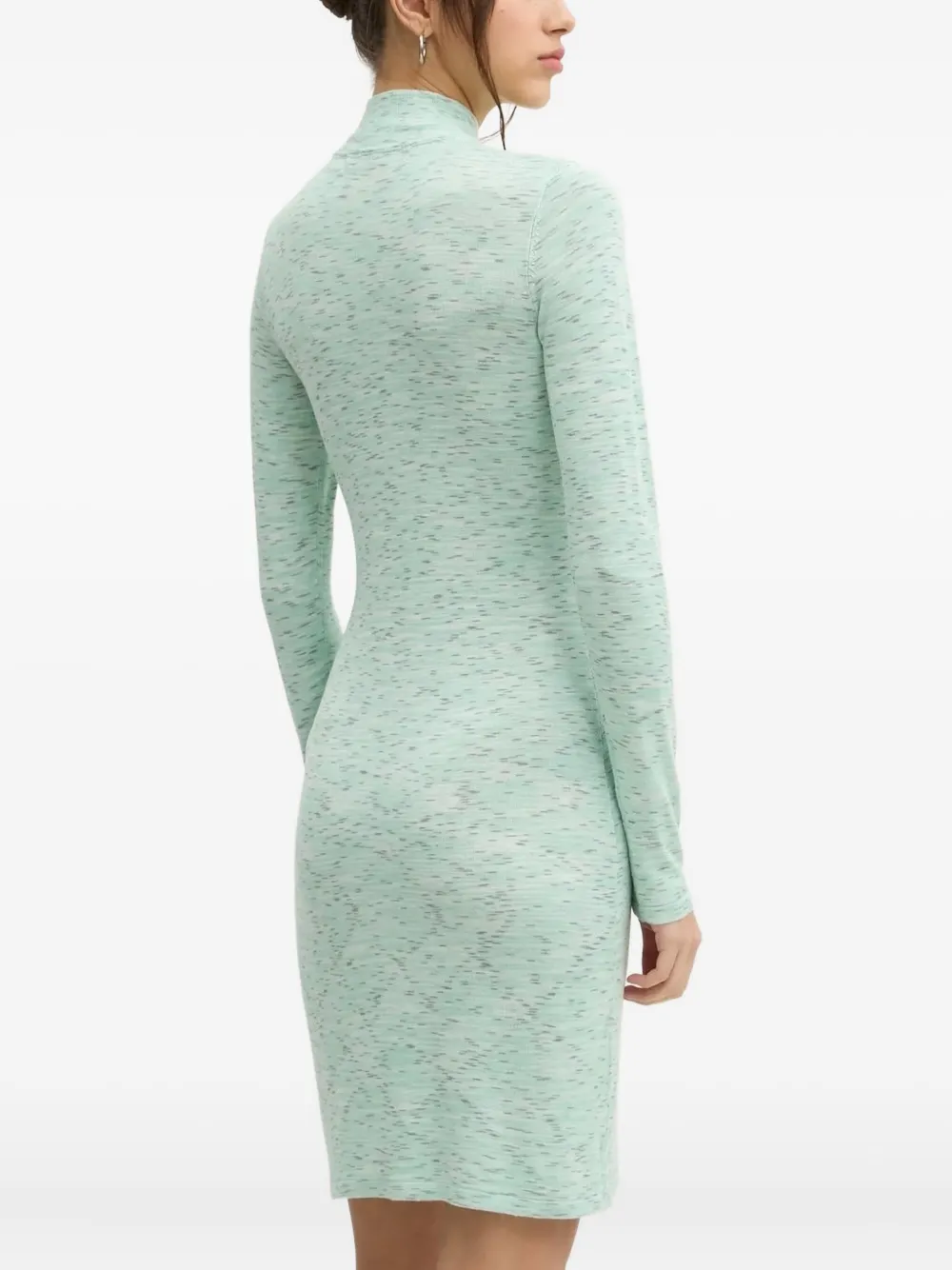 Karl Lagerfeld Jeans Mini-jurk met hoge hals en logo Groen
