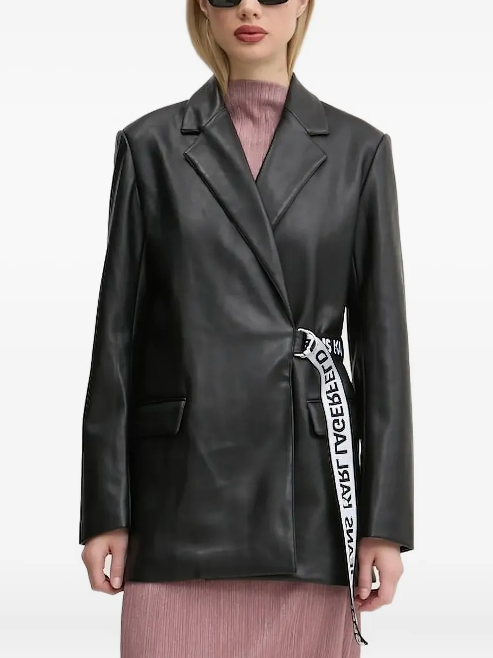 Karl Lagerfeld Jeans logo-belted blazer | Black | Image 1