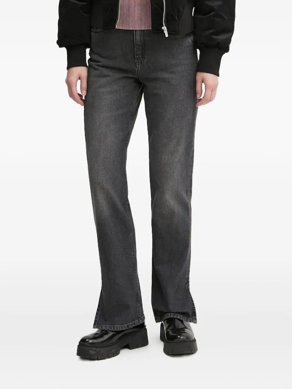 Karl Lagerfeld Jeans side-slit jeans Zwart