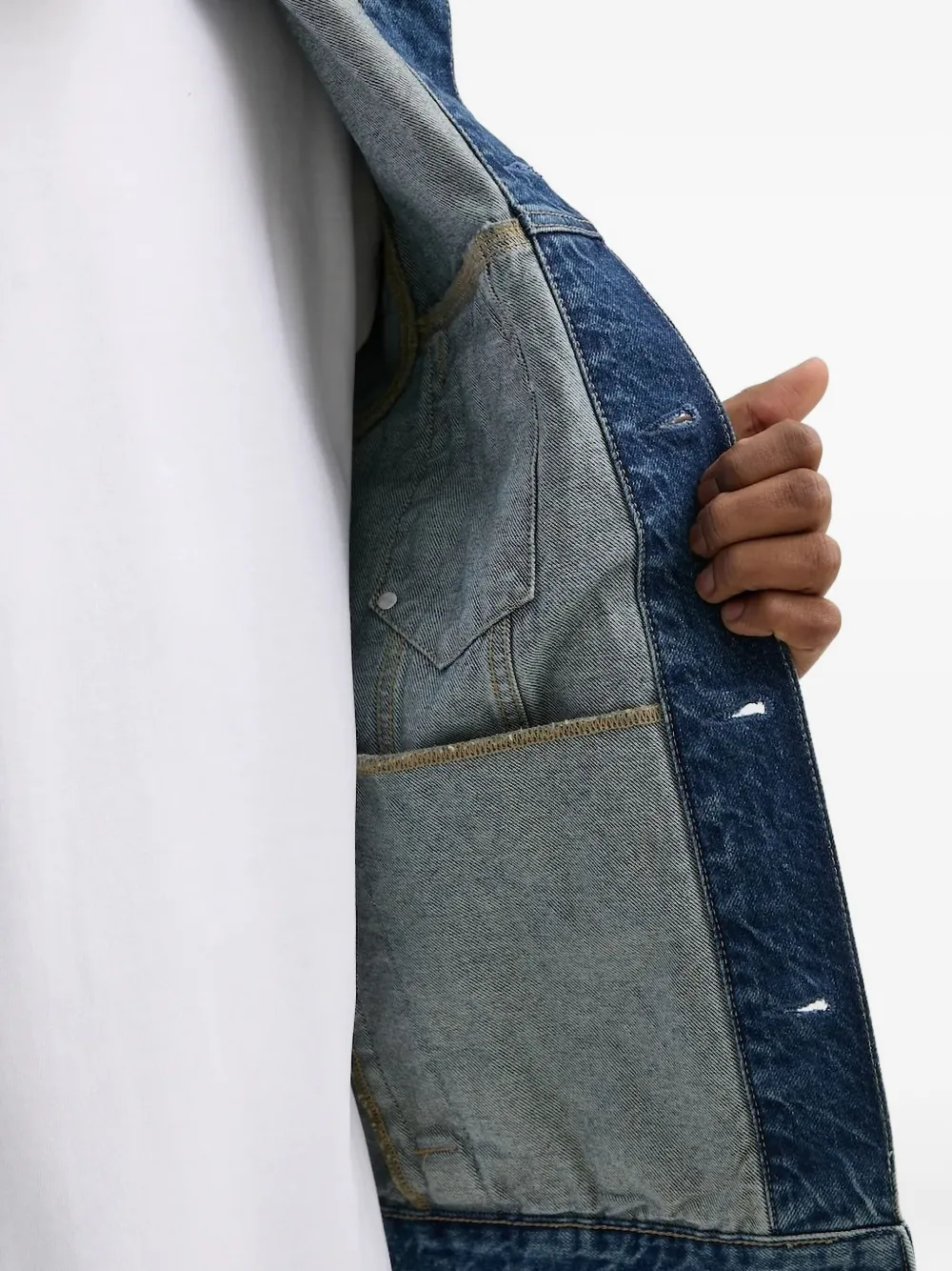 Karl Lagerfeld Jeans Denim jack met logoprint Blauw