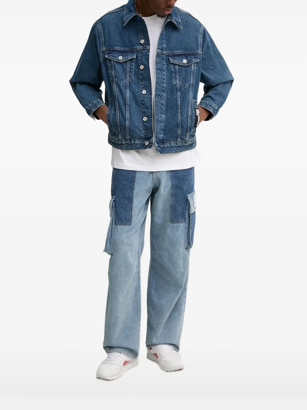 Karl Lagerfeld Jeans logo-print denim jacket - ブルー Karl Lagerfeld Jeans logo-print denim jacket - ブルー