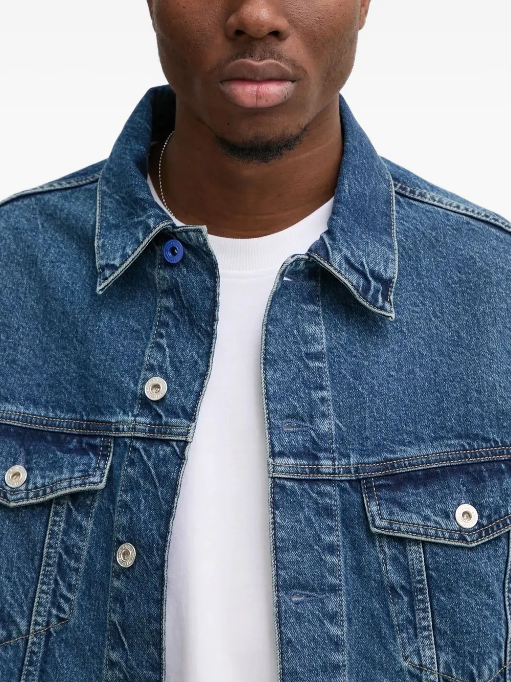 Karl Lagerfeld Jeans Denim jack met logoprint Blauw
