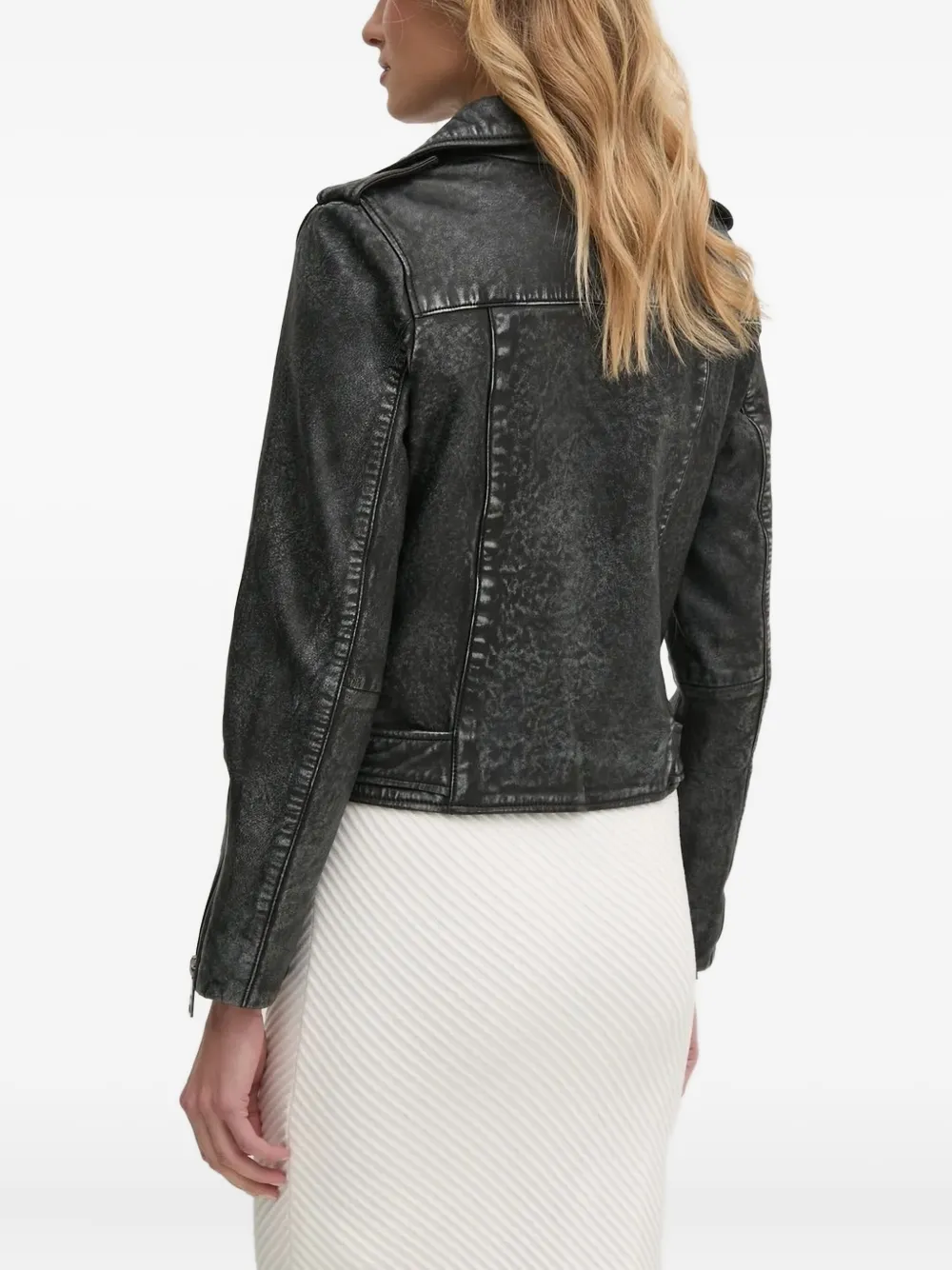 DKNY Leren jack Zwart