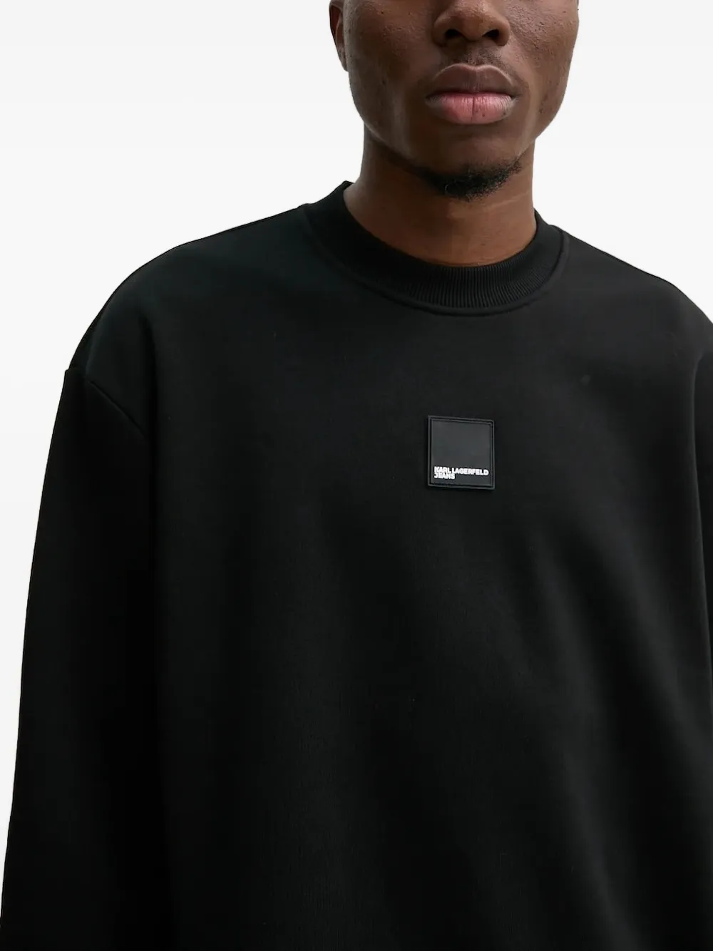 Karl Lagerfeld Jeans Sweater met logoplakkaat Zwart