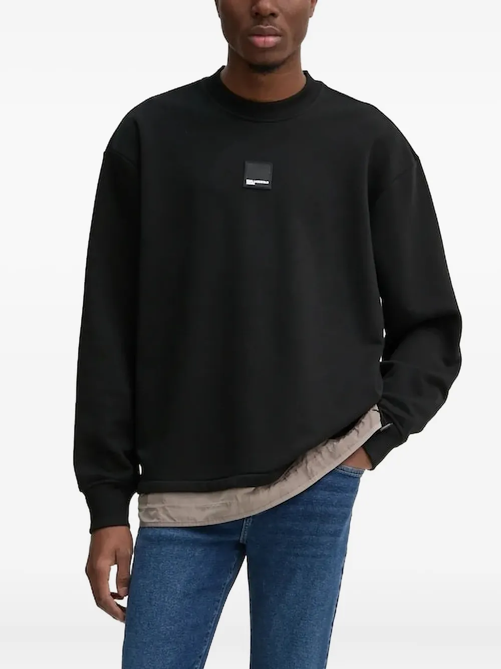 Karl Lagerfeld Jeans Sweater met logoplakkaat Zwart