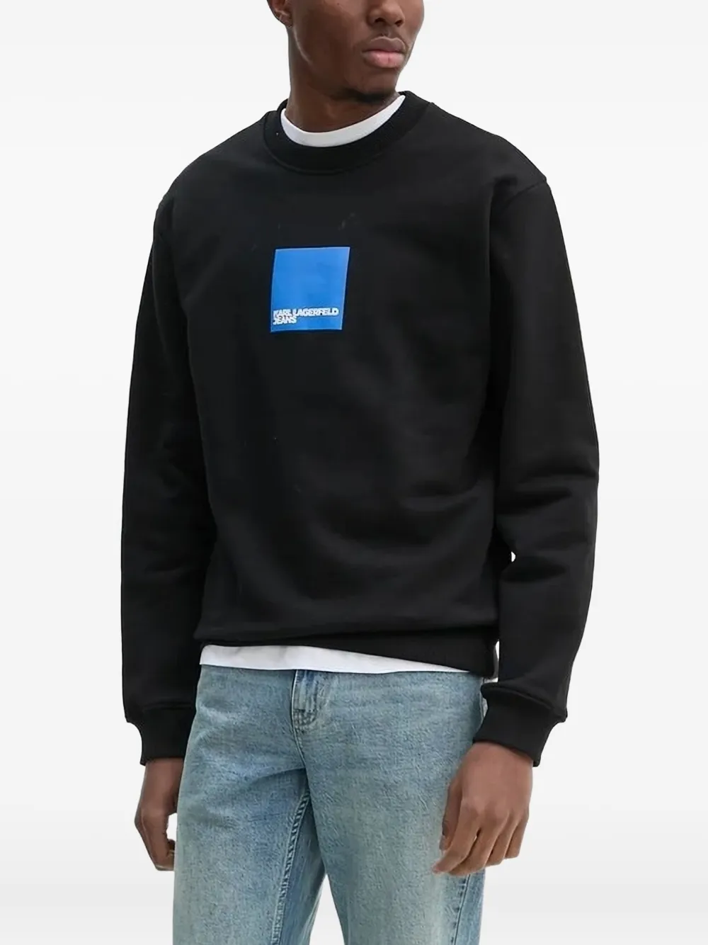 Karl Lagerfeld Jeans Sweater met logopatch Zwart