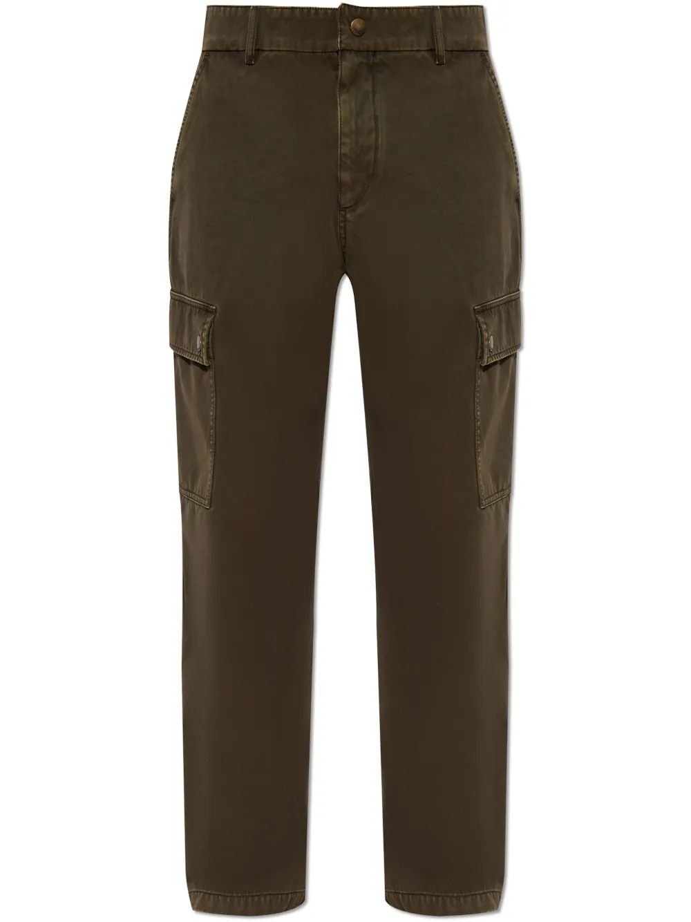 Burberry Cargo Trousers With Belt Loops And Stitch Detailing In Braun