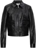 MM6 Maison Margiela zip-up leather jacket - Black