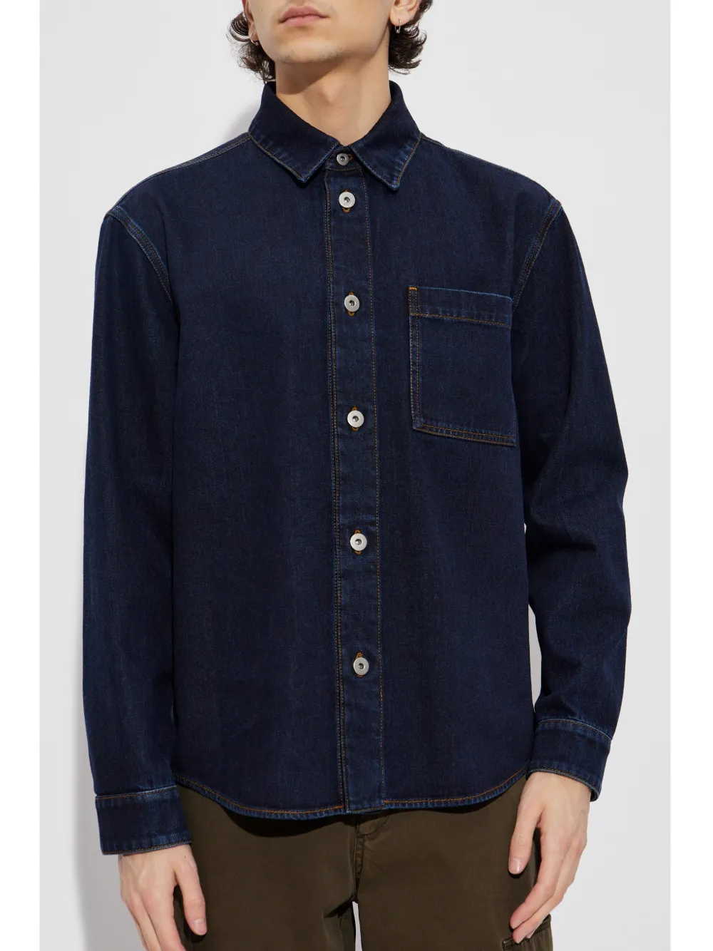 Burberry Overhemd met geborduurd logo Blauw