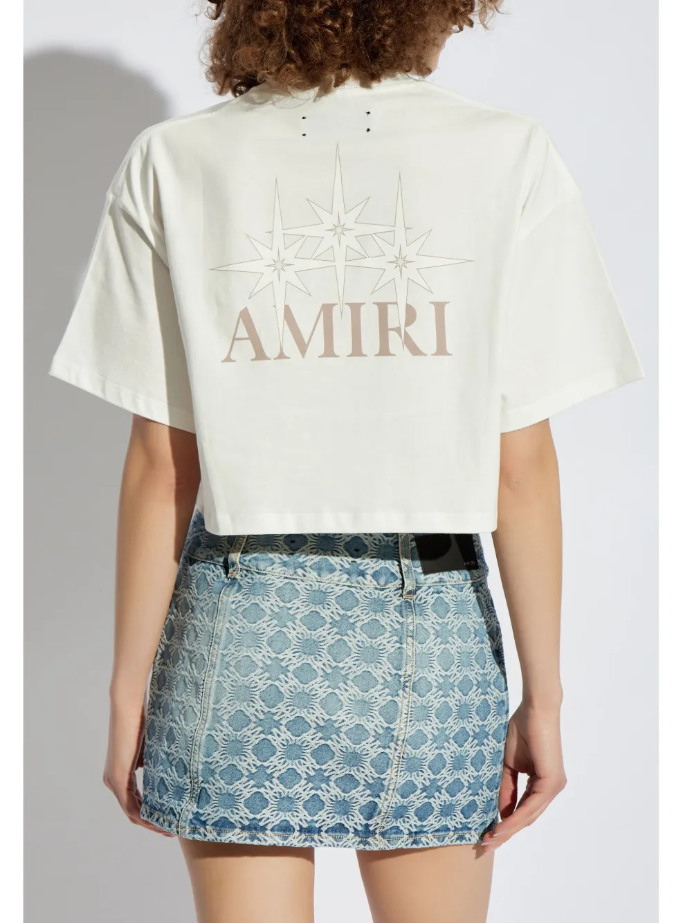 AMIRI Cropped T-shirt met logoprint Wit