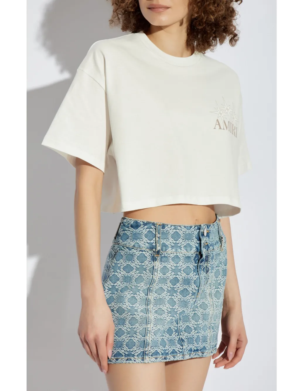 AMIRI Cropped T-shirt met logoprint Wit