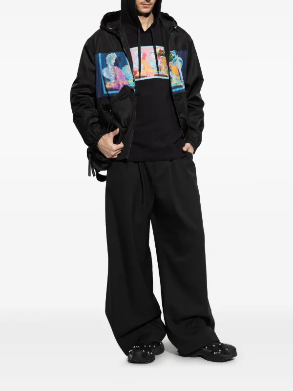 ジャケット・アウター VERSACE track jacket La Greca Nylon Gym Track Jacket Gray | VERSACE US