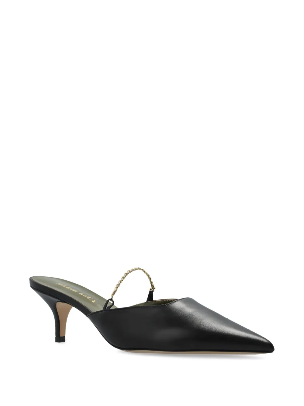 MARIA LUCA 65mm leather mules - Zwart